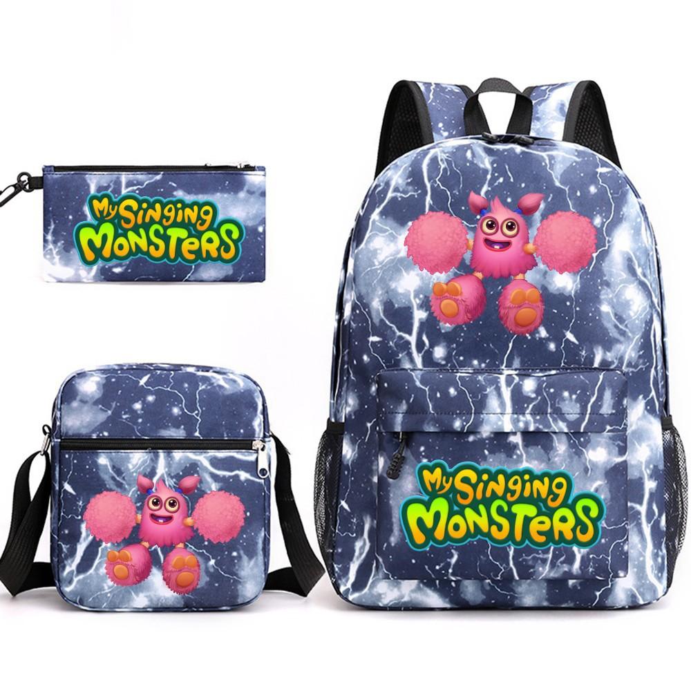 Monster Concert My Singing Monsters Three-Piece Schoolbag Backpack Large Capacity Student Schoolbag
