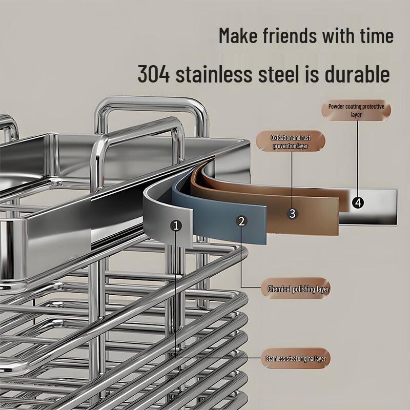 ZhiXun 304 Edelstahl 3-Fächer Stäbchen- & Utensilienhalter