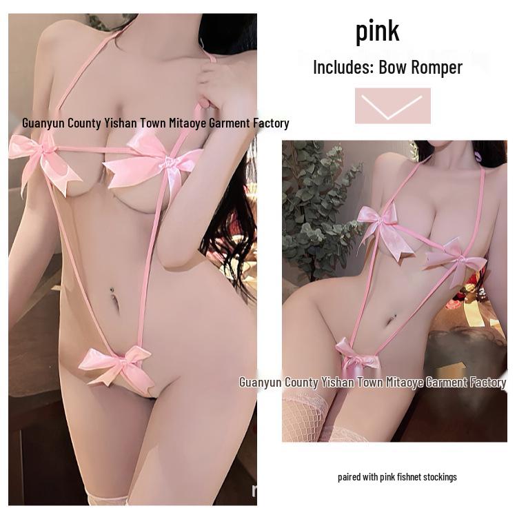 Sexy Christmas Bow Tie Bodysuit Lingerie & New Year's Multi-Color Bikini