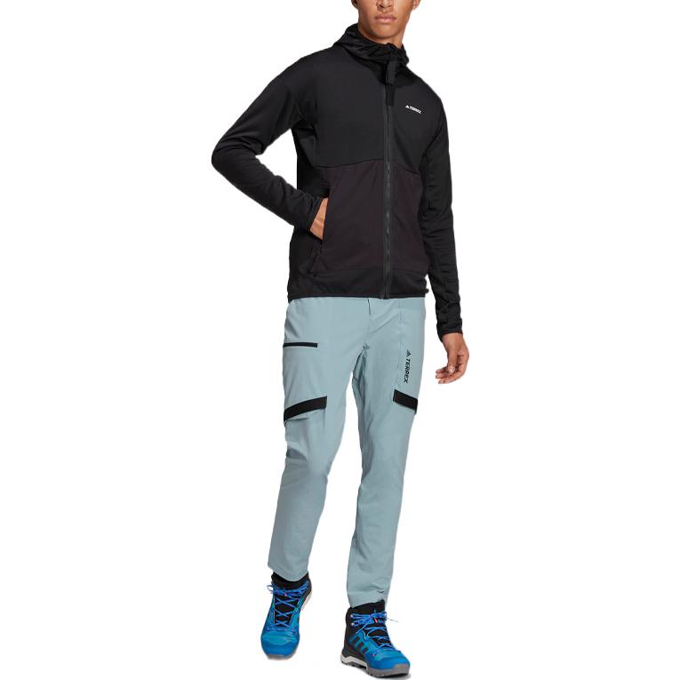 adidas Terrex Zupahike Hiking Pants With Elastic High Waist And Large Pockets Men Bottoms Light-Gray H51493