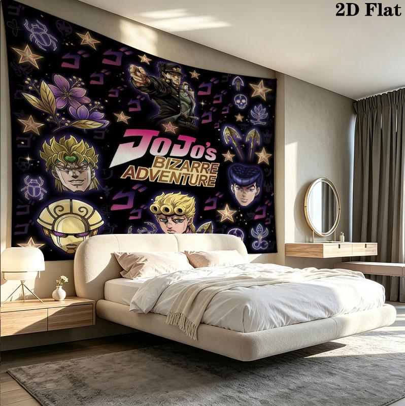 Jojo's Bizarre Adventure Nástěnná tapiserie Estetické závěsné na zeď Tištěná látková deka Dekorativní tapiserie Pro ložnici Obývací pokoj Domácí dekorace