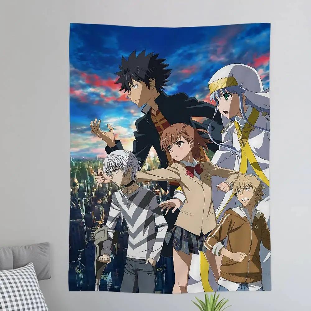 Pewien Kawaii Naukowy Railgun Anime Kreskówka Gobelin Dekoracja Ścienna Domowy Wystrój Domu