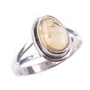 Natürlicher Citrin Edelstein Handarbeit 925 Sterling Silber Ring Größe 8 K9F37