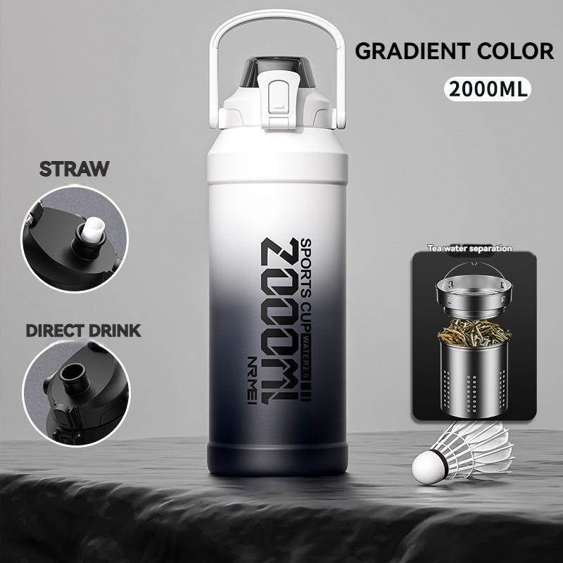 Thermos Water Bottle With Straw Handle Cup 316 Stainless Steel Flask Large Capacity Vacuum Insulated Tumbler
