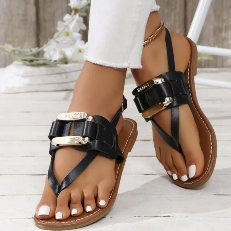 

Женские сандалии 2024 Новинка Горячая распродажа Летние Кожаные На завязках Римский стиль Женские сандалии Женская обувь на плоской подошве Сандалии на платформе 43