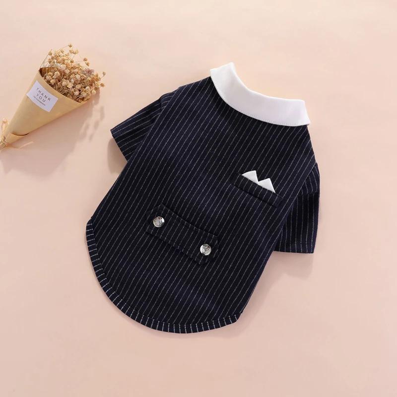 Gentleman Dog Clothes Wedding Suit Formal Shirt For Small Dogs Bowtie Tuxedo Pet Outfit Halloween Christmas Costume For Cats