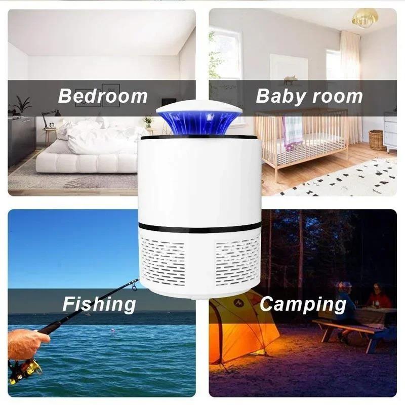 Mini USB Mosquito Killer Lamp Silent UV Bug Zapper Electric Fly Trap Portable Insect Control Baby Safe for Home Office Outdoor