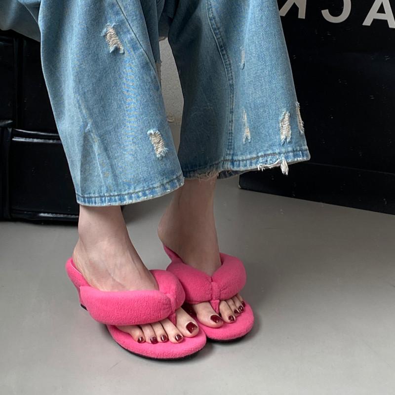 

Fashion Bailamos 2025 Summer Women Slipper Fashion Narrow Band Ladies Slip On Flip Flop Low Wedge Heel Outdoor Dress Slides Mujer 39