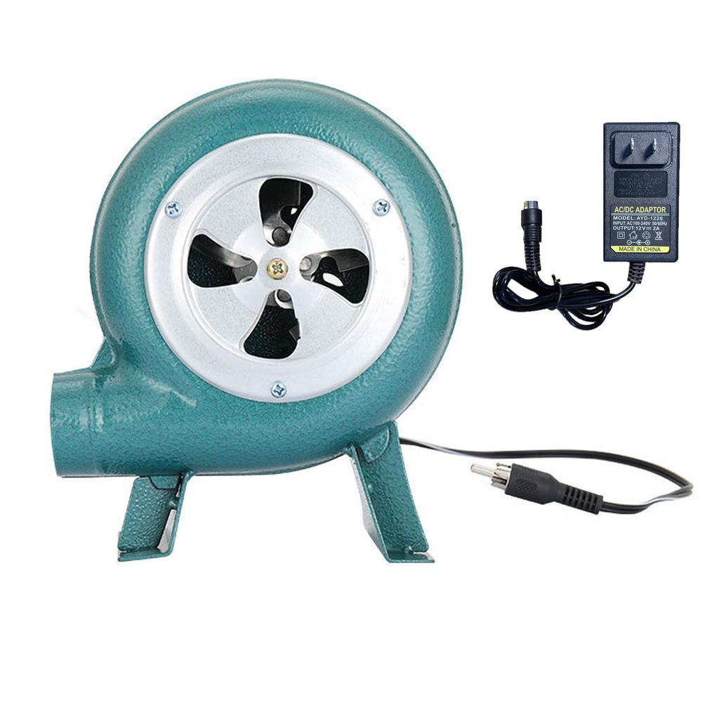 Electric BBQ Fan Air Blower DC12V Camping Cooking Stove Bellows + Air Duct