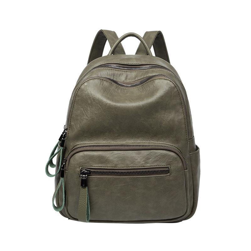 Rucksack Damen Nischenmode All-in-One-Tasche Einfache Textur Weicher Lederrucksack