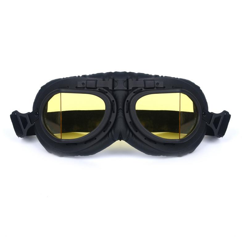 Black Sports Goggles Motorcycle Riding Protective Goggles Classic Vintage Helmet Glasses Windproof Sand