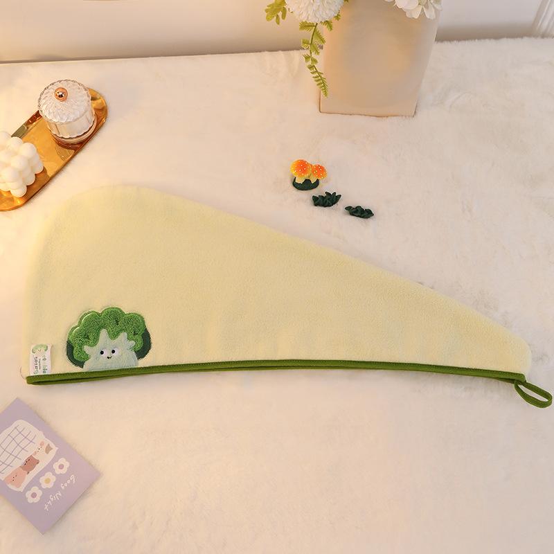 

Rural Vegetable Coral Fleece Triangular Dry Hair Cap, Absorbent Quick-drying Thickened Dry Hair Towel, Makeup Removal and Postpartum Headscarf I guarantee your life.