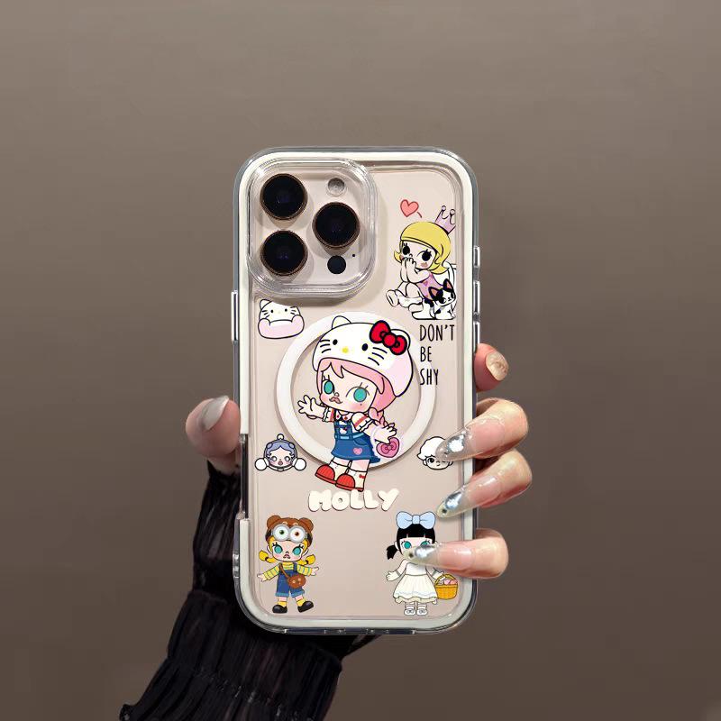 

POP MART holly colorful magnetic suction for Apple 16/15iphone13PROMAX Huawei mobile phone case apple 11