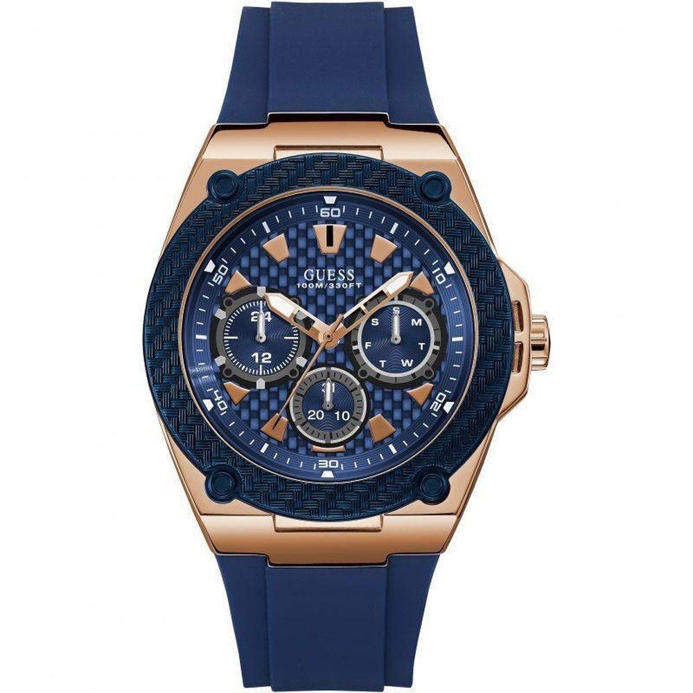 Guess Men's Blue W1049g2 Legacy Dial Silicone Watch