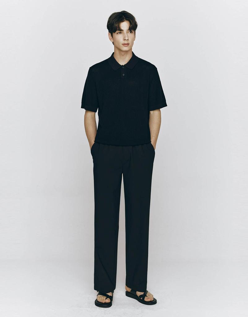CONCEPTS1ONE Textured Short Sleeve Polo Knit Sweater 10055532/055532 [4Color]