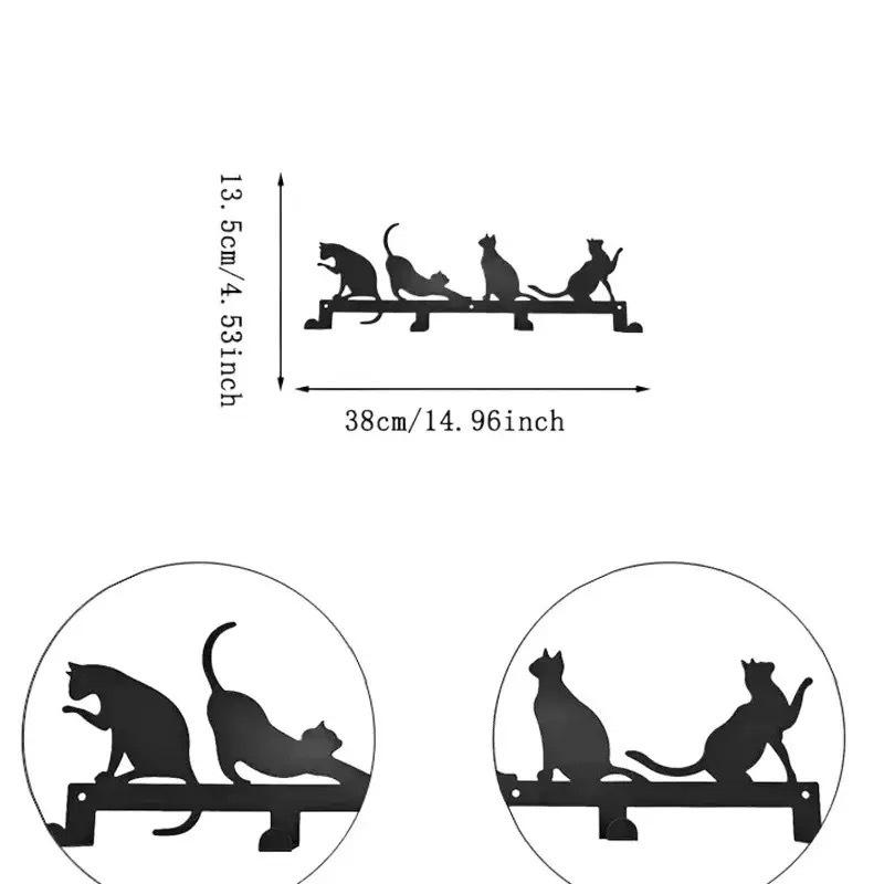 Metal Letter Key Storage Hook Rack - Decorative Wall-Mounted Silhouette for Bedroom