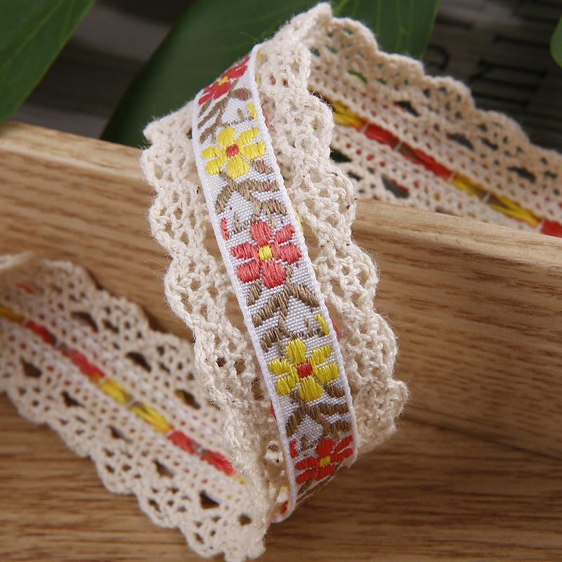 10 Yards 25mm Blumenherz Besticktes Spitzenband mit Wellenkante für Kleidung Nähen DIY Haarschleifen Hut Dekoration Bastelzubehör