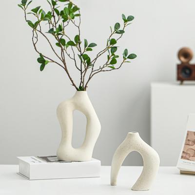 2 szt./zestaw ceramiczne wazony nieregularne okrągłe krzyżowe nowoczesny styl boho minimalistyczny styl nordycki wazon na kwiaty na blat półkę wystrój domu