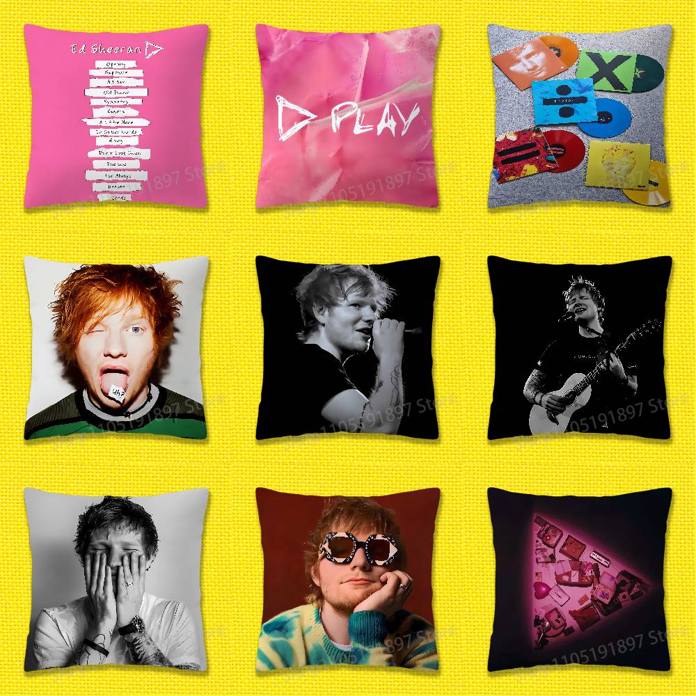 Federa Cuscino Decorativo E-Ed Sheeran Play per Cuscini Quadrati da Ufficio 55x55cm 40x40cm 45x45cm 50x50cm 30x30cm