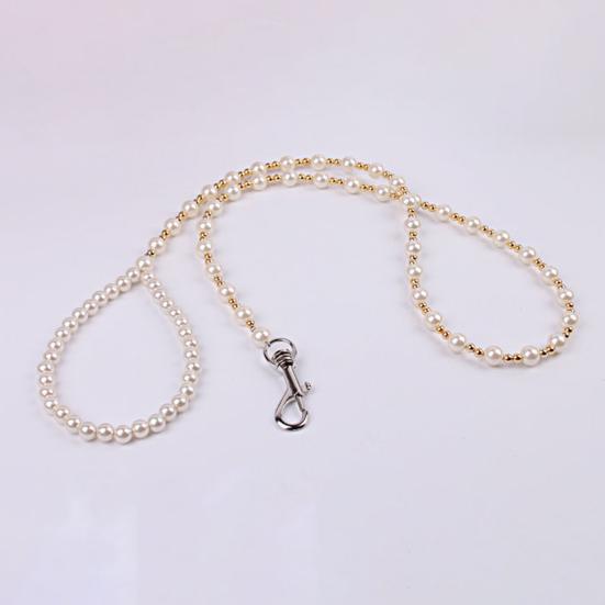 Stylový luxusní perlový postroj pro psa s vodítkem, jemné zpracování se závěsným hákem