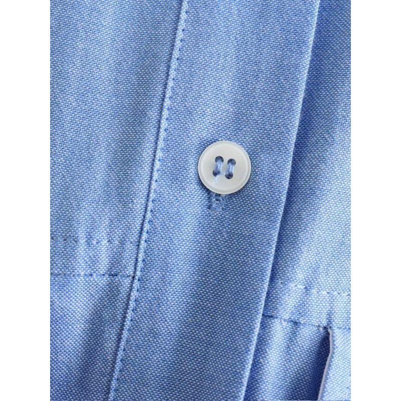 Kaslead Fashion Long Sleeve Lapel Short Shirt