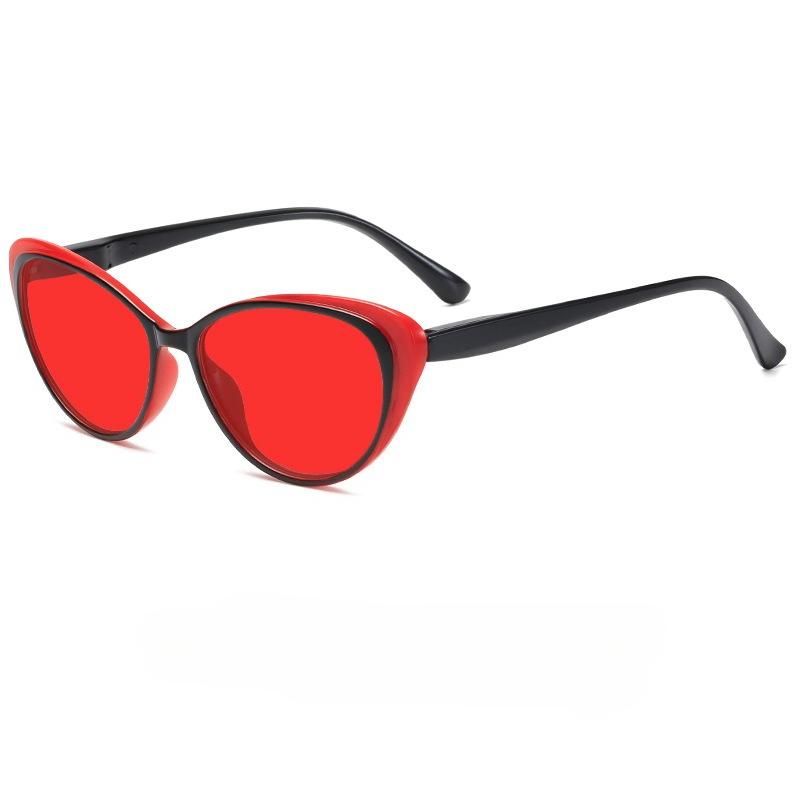 Fashion Cat-Eye Night Vision Glasses For Men And Women Red & Orange Lenses Blue Light Blocking Glasses Computer Goggles