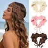 1pz Cerchietto Fiori all'Uncinetto Monocolore, Cerchietto Fiori Monocolore Bohemien, Elastico per Capelli Moda Donna, Accessorio per Capelli Cerchietto Morbido in Poliestere