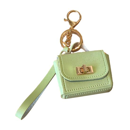 

Keychain Pendant Mini Handbag Charm Key Chain with Versatile Hanging Buckle Wear-Resistant Imitation Leather Keychain Backpack Accessories зелений