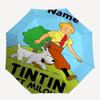 Custom Name The Adventures of Tintin Theme Automatic Umbrella, Lightweight & Portable, 8 Rib, Perfect for Outdoor Travel, Birthdays, Christmas, Gifts.