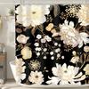 Blooming Cat Shower Curtain-Cute Kitten On Vibrant Floral Background, Cheerful Bathroom Decorative Shower Curtain