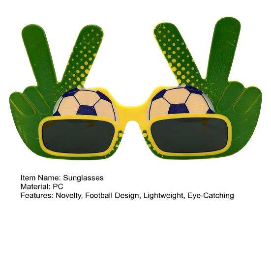 Football Theme Sunglasses, Lightweight Football Events Glasses, Funny Peace Gesture Stadium Sunglasses for Men Women Football Fans Game Day Photos