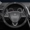 Housse de volant en daim, fibre de carbone et cuir pour Outlander Pajero Asx Lancer EX Evolution L200 Triton RALLIART