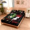 3pcs Merry Christmas 67 Element Black Printed Coreless Bed Sheet Set Multi Size Soft Bed Cover Bedroom Bedding Decoration