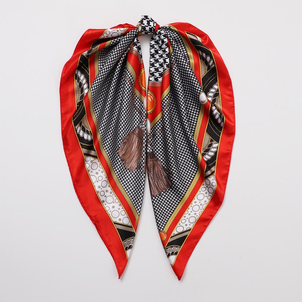 Vysoce kvalitní luxusní hedvábné šátky čelenka Šály Šála na krk pro ženy Řetízek Hedvábný šátek Dámská ozdobná šála