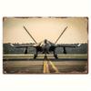 Vintage Jet Silhouette Aluminium Wandkunst Schild Luftfahrt-Thema Dekoration mit vorgebohrten Löchern Einfache Montage für Zuhause Büro oder