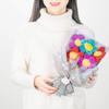 LOZIZI Smile Flower Plush Bouquet, Korean Artificial Never-Wilting Flowers, Gift for Birthday, Anniversary & Get Well, with Message Card, Purple