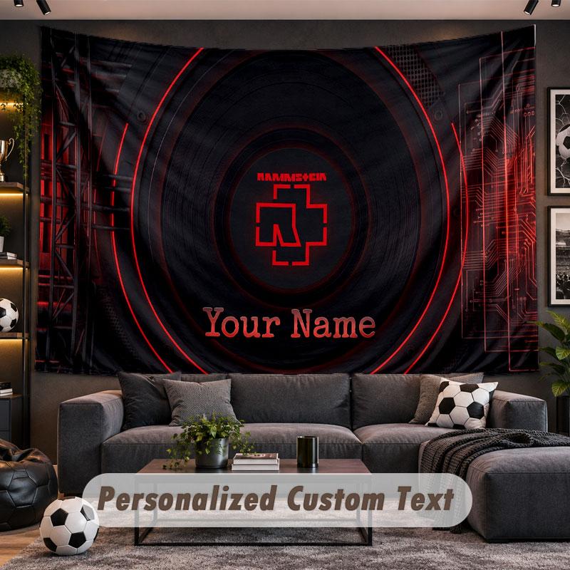 Wall Hanging Tapestry Custom NameRammstein Pattern Personalized Printed Fabric Wall Decor