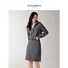 JZ Annaco Women's Sequin Zipper Lapel Knit Dress