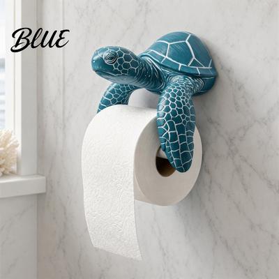 Wall Mount Toilet Paper Dispenser Roll Holder Turtle/Shark Design Bathroom Easy Install Holder Decor Durable 3D Printed Rack Shark Design Accessory