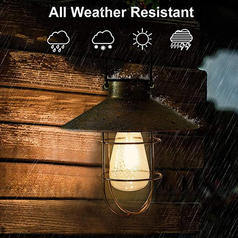 Outdoor Solar Hanging Lanterns Vintage Solar Garden Light with Warm LED Bulbs for Garden Yard Patio