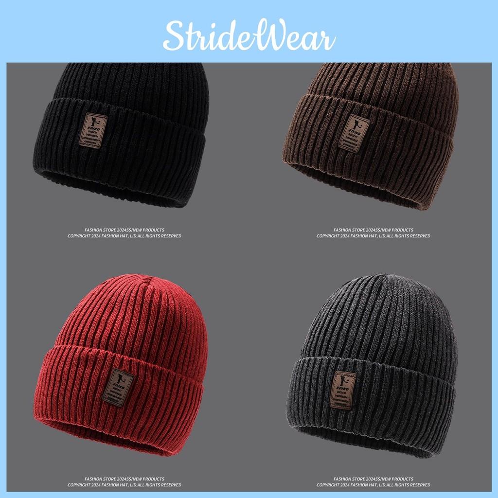 Beanie Knitted Thick Hat Winter Warmth Unisex Cap Windproof Gift Solid Color