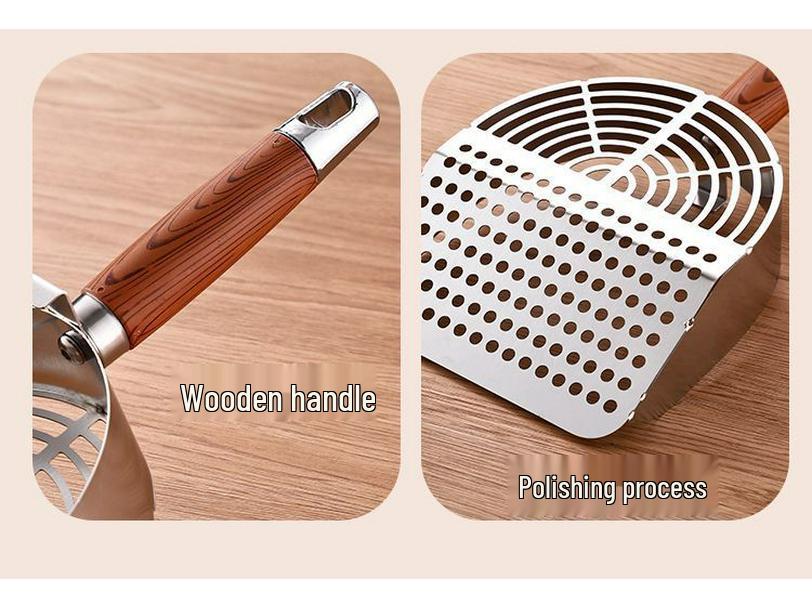 Deluxe Stainless Steel Cat Litter Scoop for Tofu and Mineral Litter - Fine Hole Design