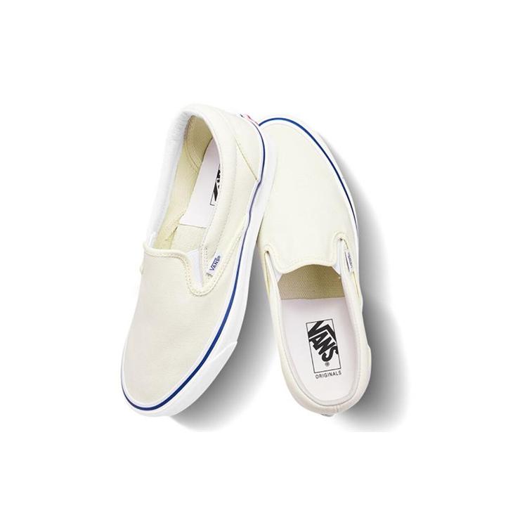 New Vans Vault Og Classic Slip On Lx Canvas Classic White Blue VN0A45JK0RD