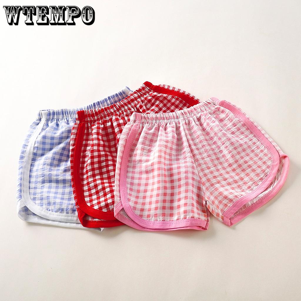 Children's Summer Shorts Thin Checkered Shorts Casual Pants Loose Shorts for Boys and Girls