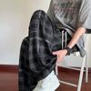 Plaid Ice Silk Pants Men's Summer New Loose Straight Pants Men's Breathable Cool Trousers Thin Quick-drying Pants Men's