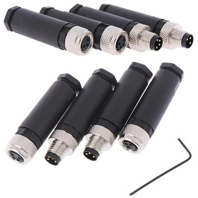 High Quality 3/4 Pin Male/Female Straight Angle Plug Black Waterproof M8 Connector Plug Professional M8 Sensor Connector