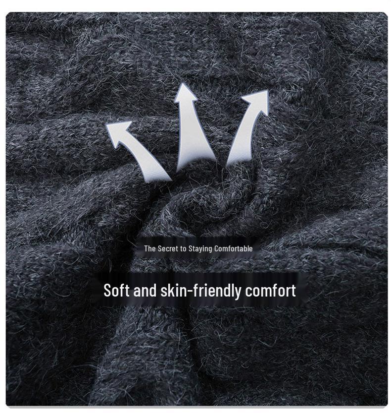 Men's American Retro Cable Knit Half-Zip Sweater - Winter Trendy Casual POLO, Lazy Style for Couples.