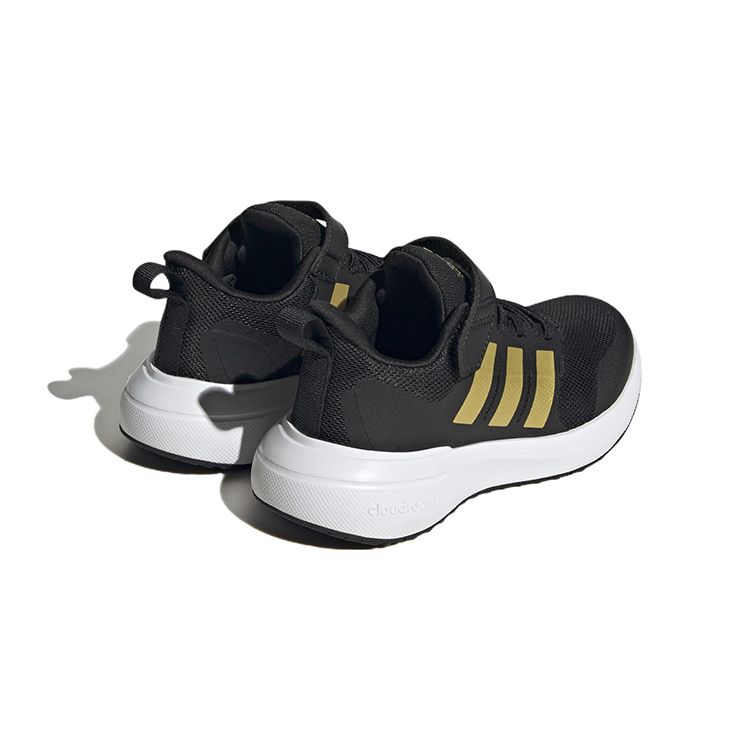 Adidas Fortarun 2.0 Cloudfoam Slip Resistant Durable Lightweight Shock Absorbing Low Top Running Shoes Kids Sneakers Black Gold HP5442