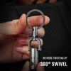 KeyUnity KA15 Titanium Key Ring, Connector, 360 Degree Rotation, Titanium Car Key Holder, Men's
