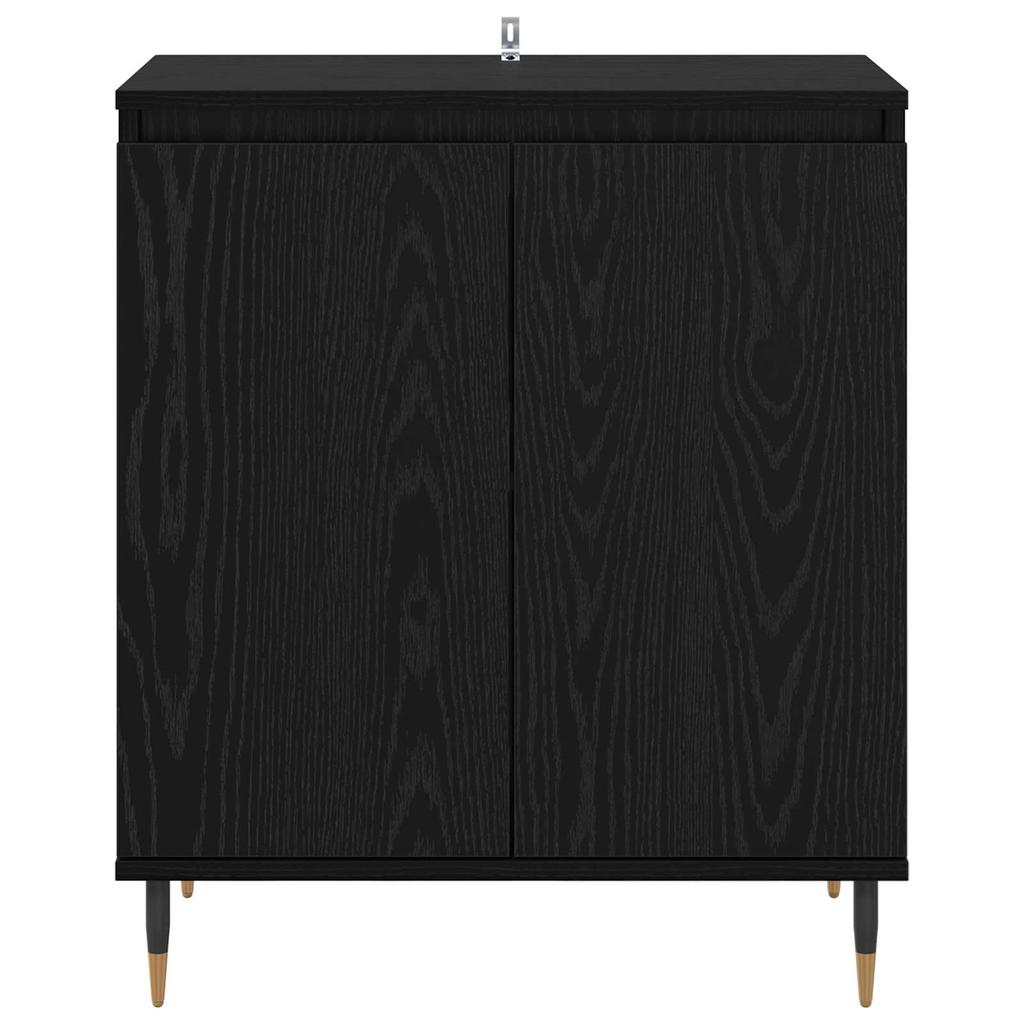 Sideboard In Black Oak Look 60 X 35 X 70 Cm Engineered Wood
